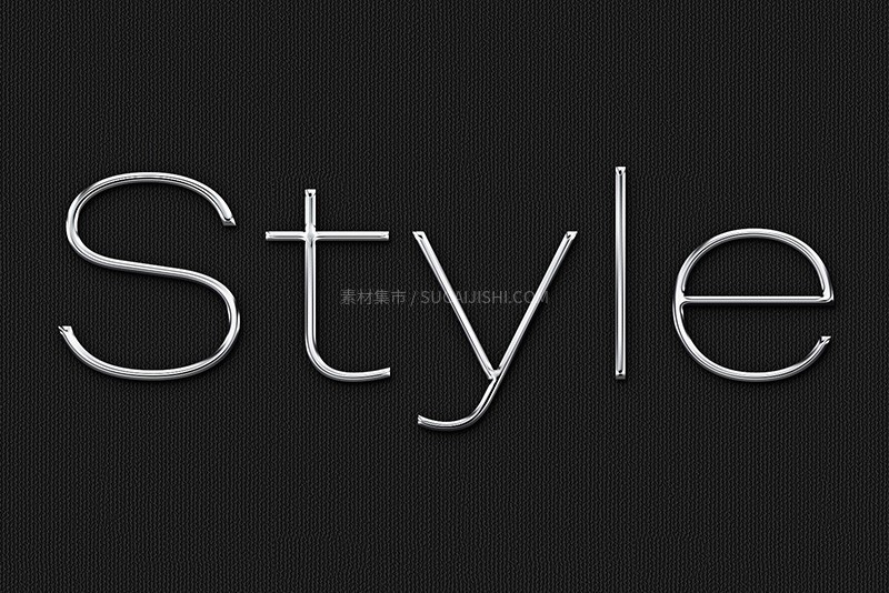 50+真实金属镀金镀铬质感PS样式 ASL PSD格式